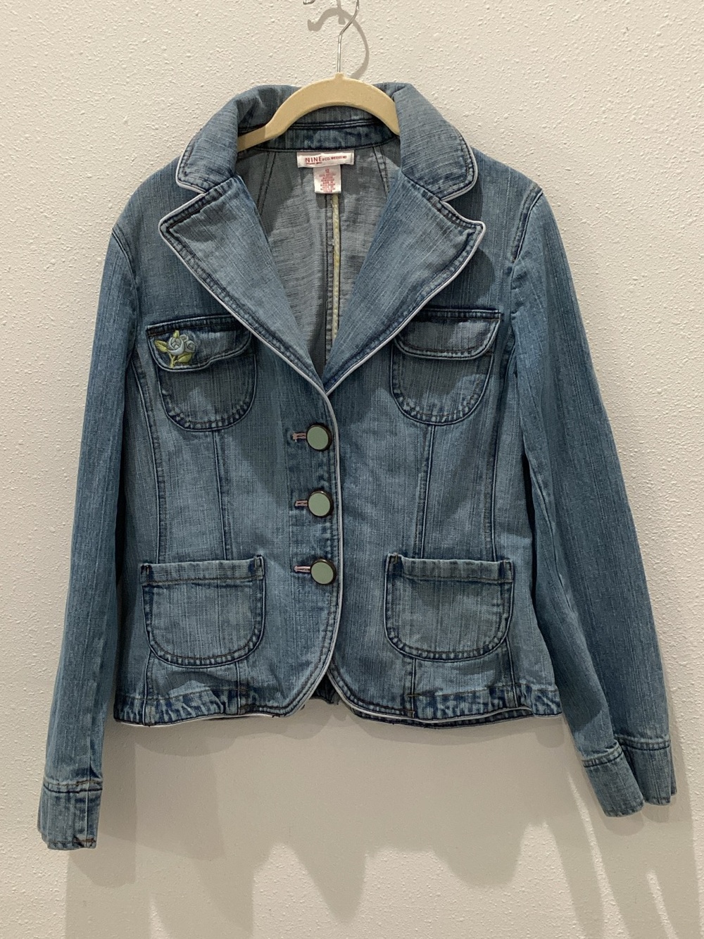 Nine West Light Blue Denim Jean Jacket
